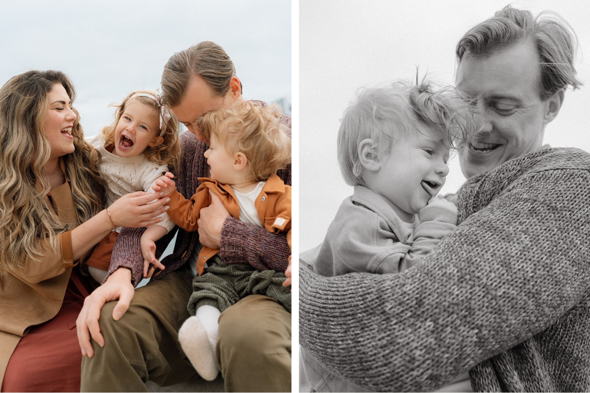 Parents with two children held all smiling together.