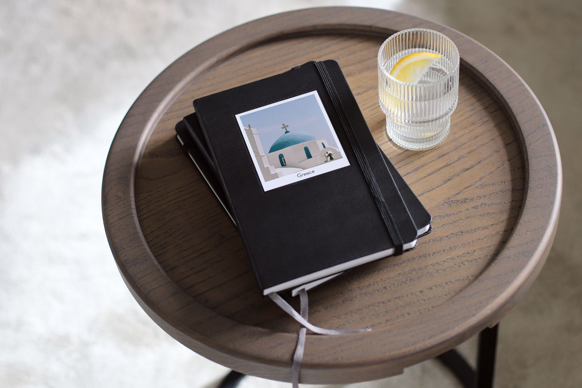 Moleskine book with 'greece' on the front