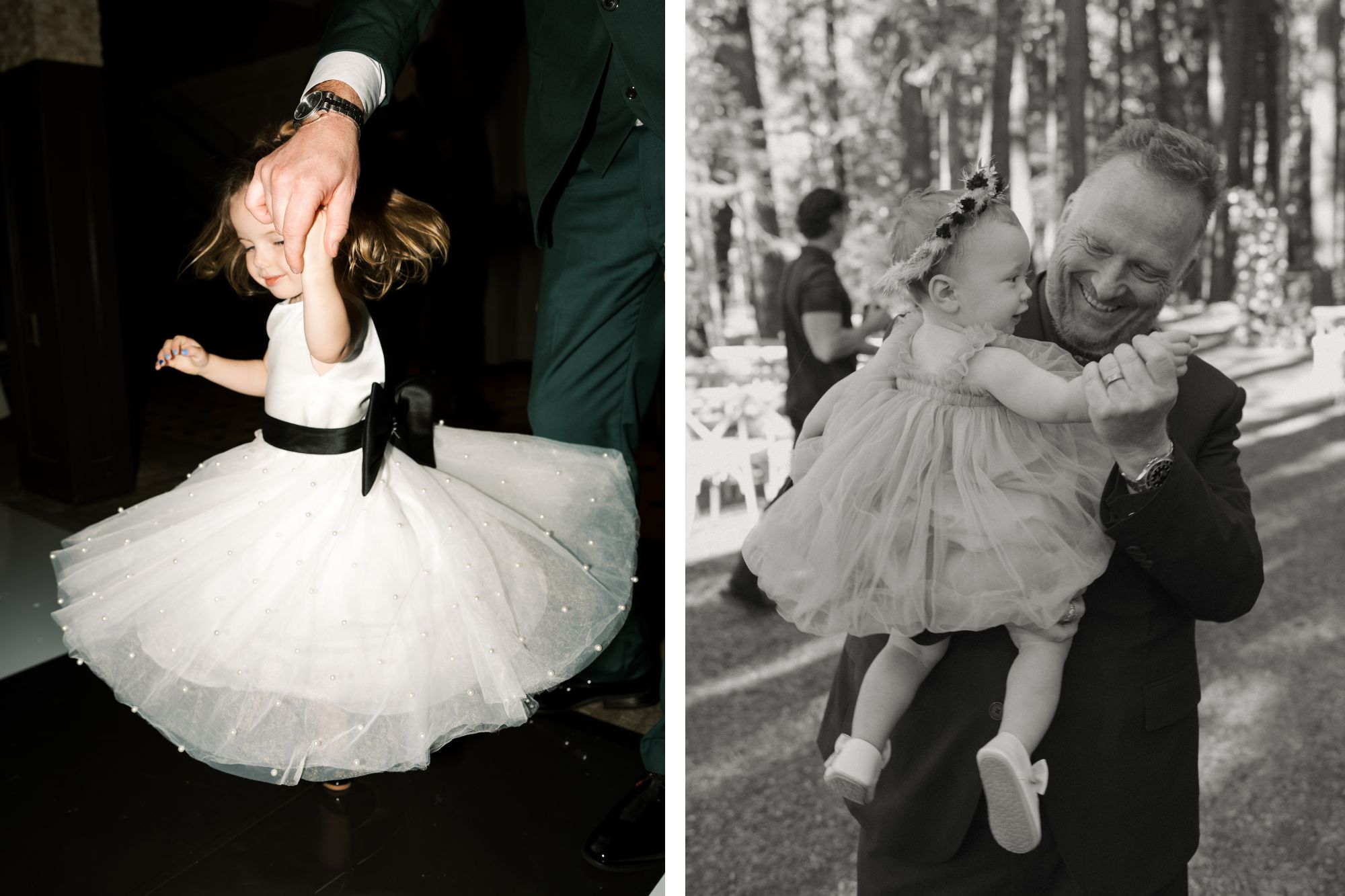Photo of father son and daughter in wedding outfits
