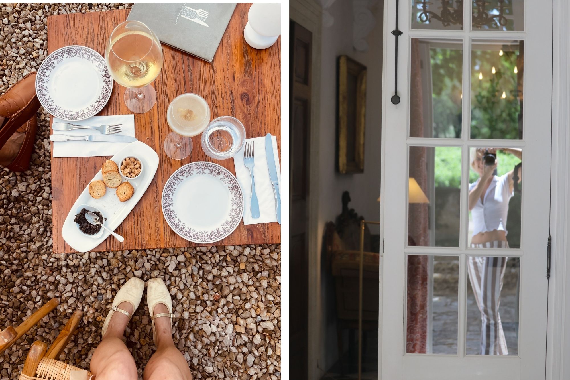 POV shot of cute lunch date and photographer taking photos