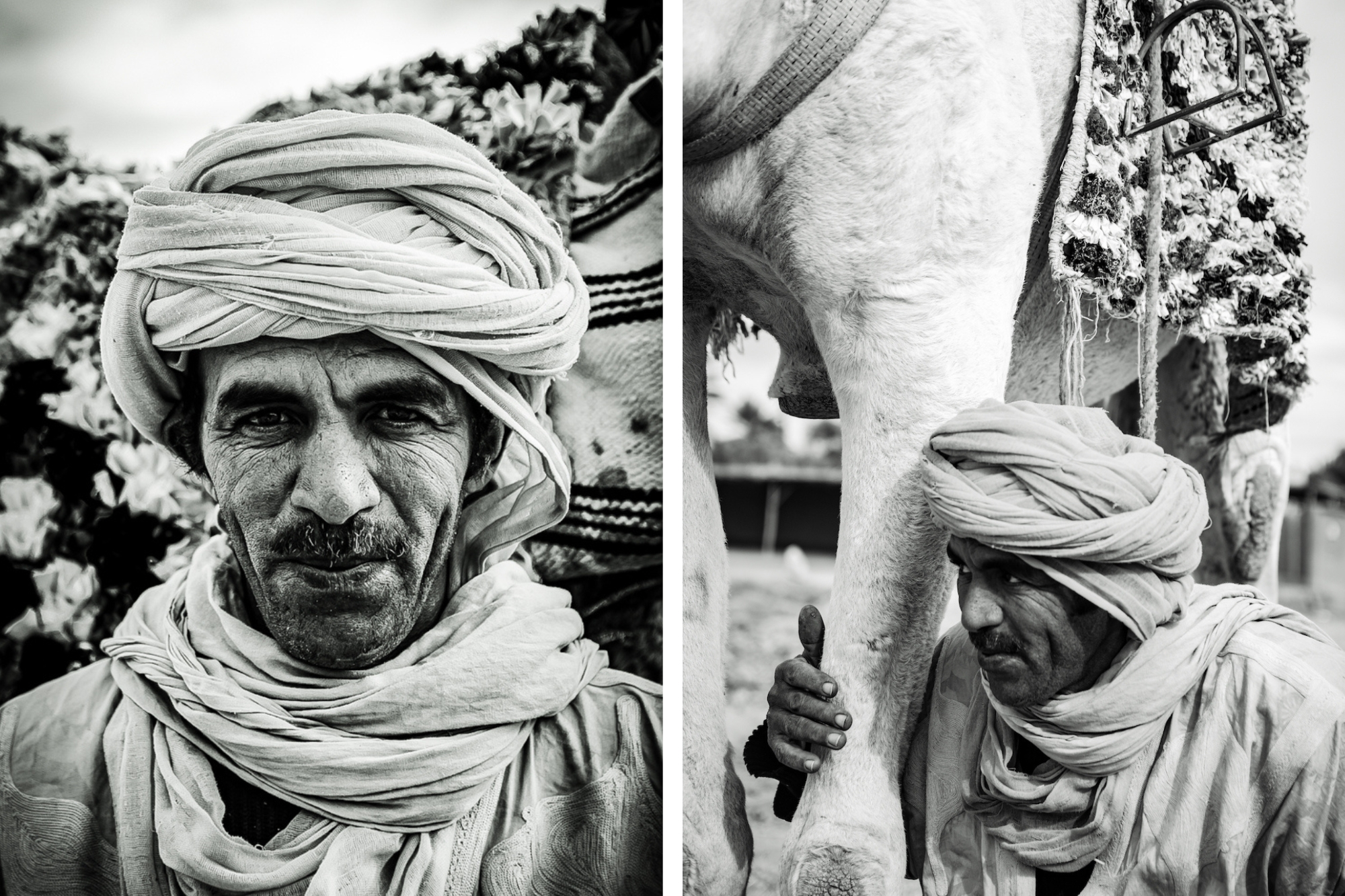 Man in turban in black and white